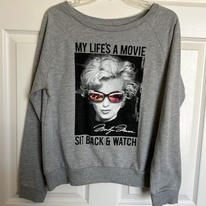 Marilyn Monroe Gray Long Sleeve Sweater. My Life is a movie sit back and watch